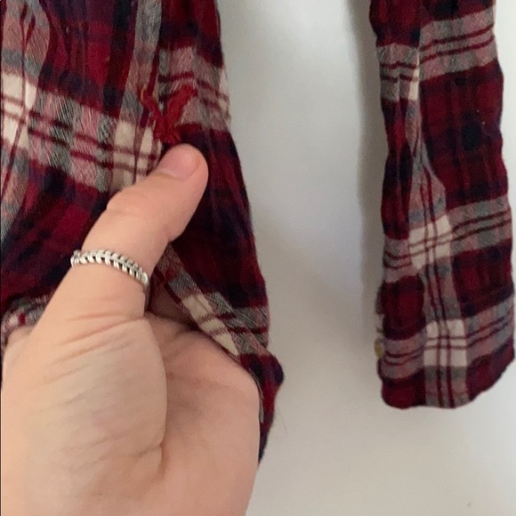 ❤️ AE Boyfriend Fit Half Button Flannel Top - Picture 3 of 4